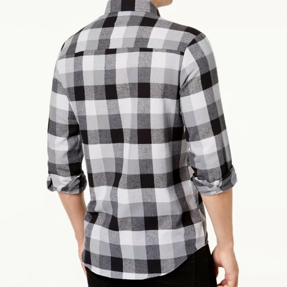 Men’s Club Room Gray Button Down Plaid Flannel Shirt Size XL -Retail $39 NWT - Picture 3 of 9